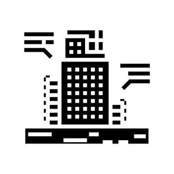 Building engineering glyph icon vector illustration Ilustración de archivo