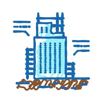 Building engineering icon doodle illustration Ilustración de archivo