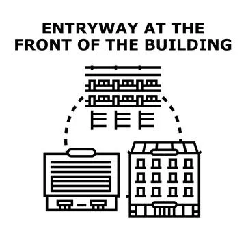 Building entryway options concept with different facades Ilustración de archivo