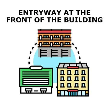 Building entryway options concept with different facades Stock Illustration