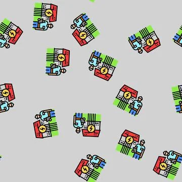 Building envelope inspection vector seamless pattern Illustrazione stock