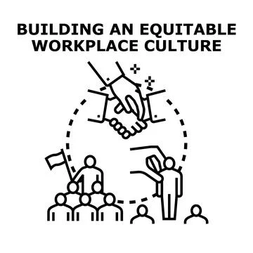 Building an equitable workplace culture concept art Stock Illustration