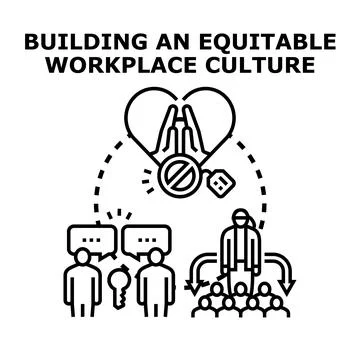 Building an equitable workplace culture vector concept Ilustración de archivo