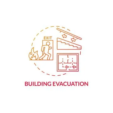 Building evacuation red gradient concept icon Ilustración de archivo