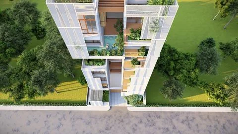 Building the Extraordinary 3D Renderings of Modern Architectural Feats Stock-Illustration