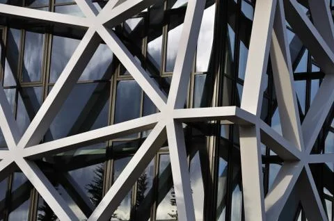 Building facade with asymmetric pattern 写真素材