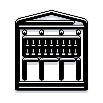 Building facade with columns and classic architecture structure Stock Illustration