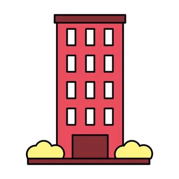 Building facade exterior on white background Ilustración de archivo
