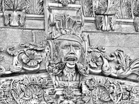 Building facade face Stock Photos