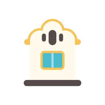 Building facade flat icon representing urban architecture Stock Illustration