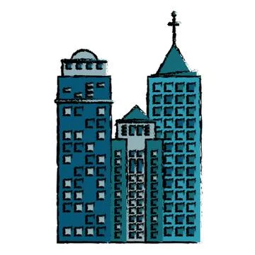 Building facade icon image Ilustración de archivo