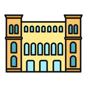 Building facade icon representing city architecture structure Stock Illustration