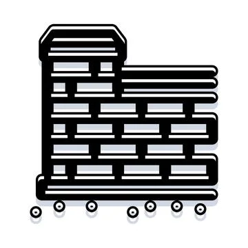 Building facade icon representing construction and architecture Stock Illustration