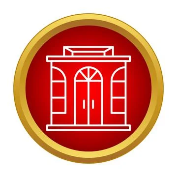Building facade icon representing shop or store entrance Ilustración de archivo