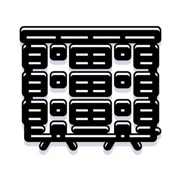 Building facade illustration with simple geometric design Illustrazione stock