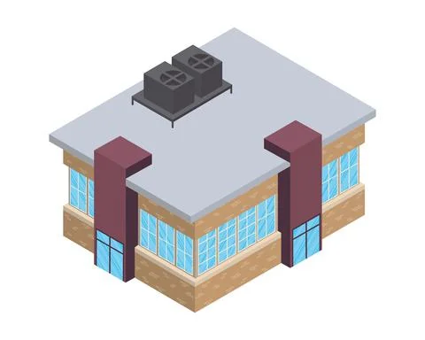 Building facade isometric Ilustración de archivo