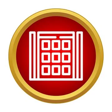 Building facade with multiple windows in a red circle frame イラスト素材