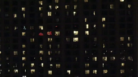 Building facade at night Stock Footage 481778