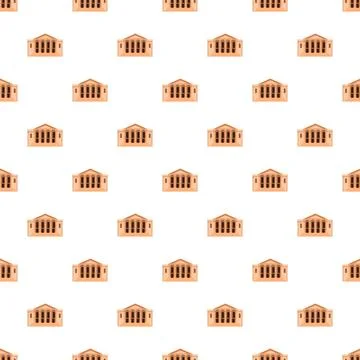 Building facade seamless pattern on white background Stock Illustration