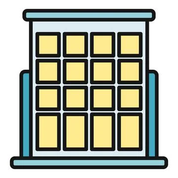 Building facade showing multiple windows architecture icon Ilustración de archivo