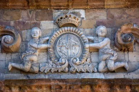 Building facade of stone Stock Photos