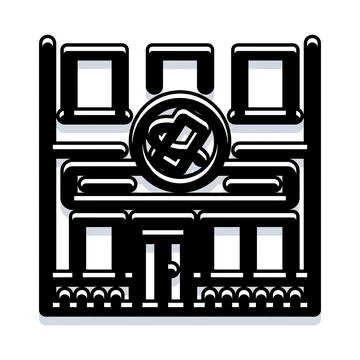 Building facade storefront icon for retail business Ilustración de archivo