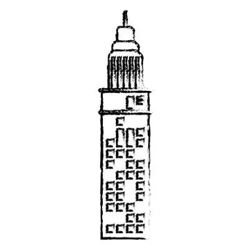 Building facade structure icon sketch Ilustración de archivo