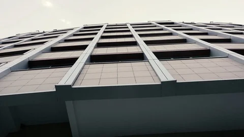 Building facade in the summer at sunset Stock Footage 91586324