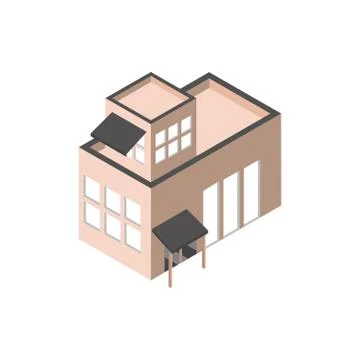 Building facade urban structure isometric style Ilustración de archivo
