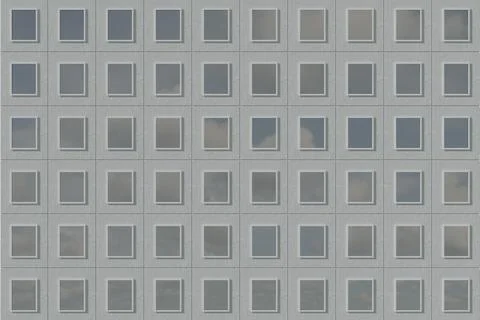 Building facade with windows - 3D illustration. Ilustración de archivo