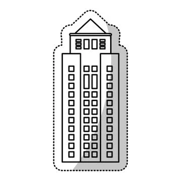 Building facade windows cut line 스톡 일러스트