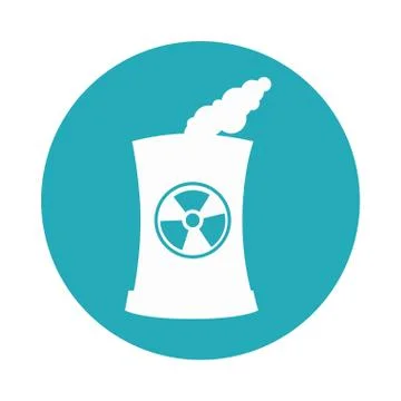 Building factory nuclear isolated icon Ilustración de archivo