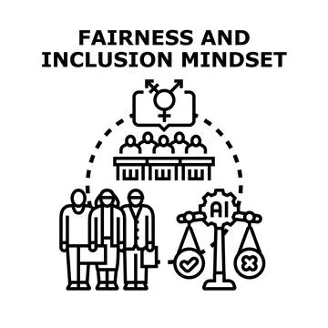 Building fairness and inclusion mindset in decision making Stock Illustration