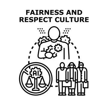 Building fairness respect culture avoiding ai bias Stock Illustration
