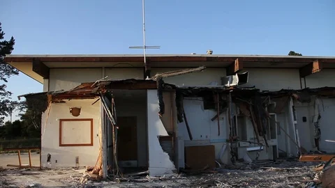 Building falling apart Stock Footage 94256779