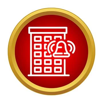 Building fire alarm ringing emergency alert system Stock Illustration