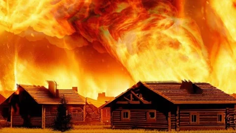 Building fire breakout accident disaster smoke flames explosion 4K video Stock Footage 240992333