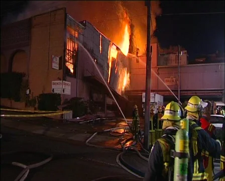 Building Fire &amp; Collapse Stock Footage 138287