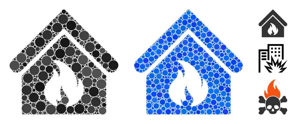Building Fire Composition Icon of Circles Ilustración de archivo
