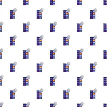 Building fire emergency seamless pattern with smoke and flames Stock Illustration