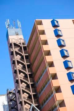 Building with fire escape Stock Photos