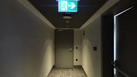 Building Fire Exit Door Stock Footage 339931560