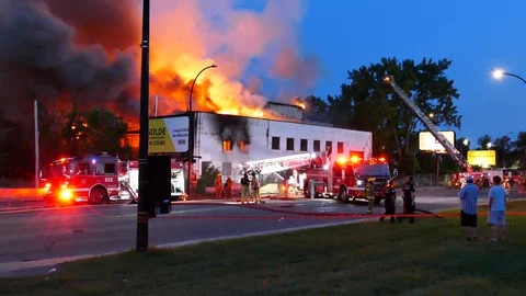 Building on fire Stock Footage 116009775