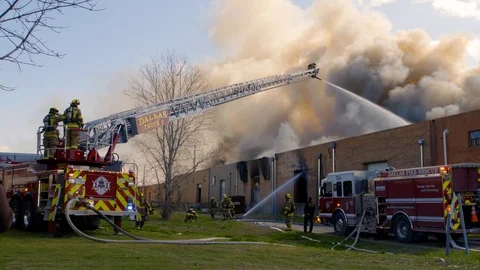 Building on fire Stock Footage 125343623