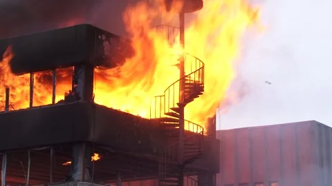 Building on fire Stock Footage 194949339