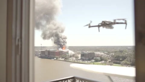 Building on Fire Stock Footage 206070087