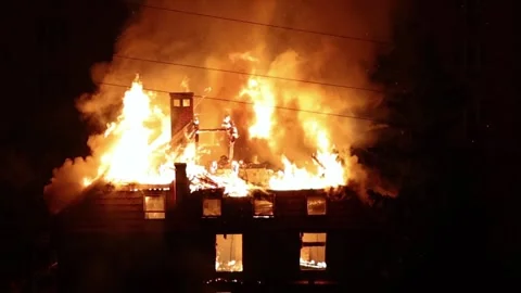 Building on fire Stock Footage 314908255