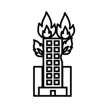 Building on fire Ilustración de archivo