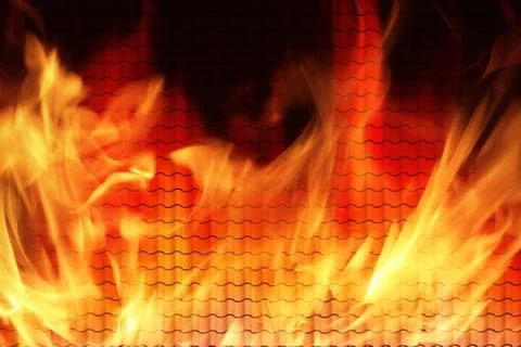 Building in fire Stock Photos