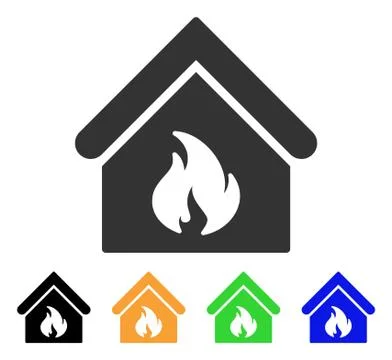 Building Fire Vector Icon Ilustración de archivo